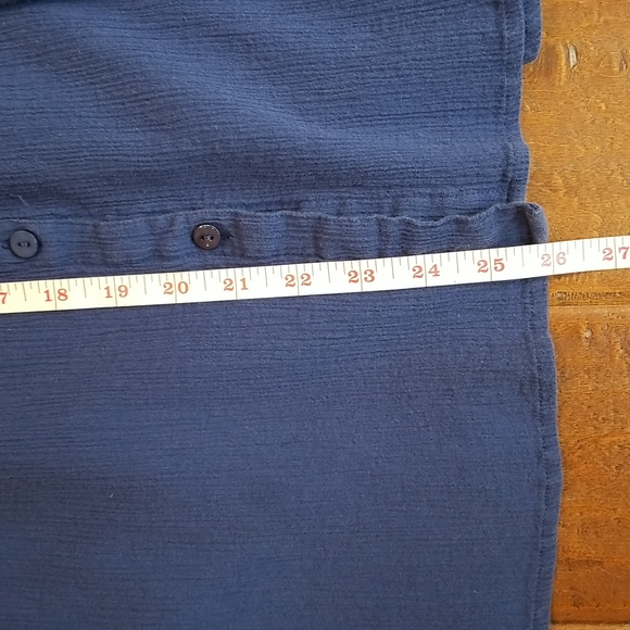 D&co. Womens Blue Button Down Top - Picture 4 of 7